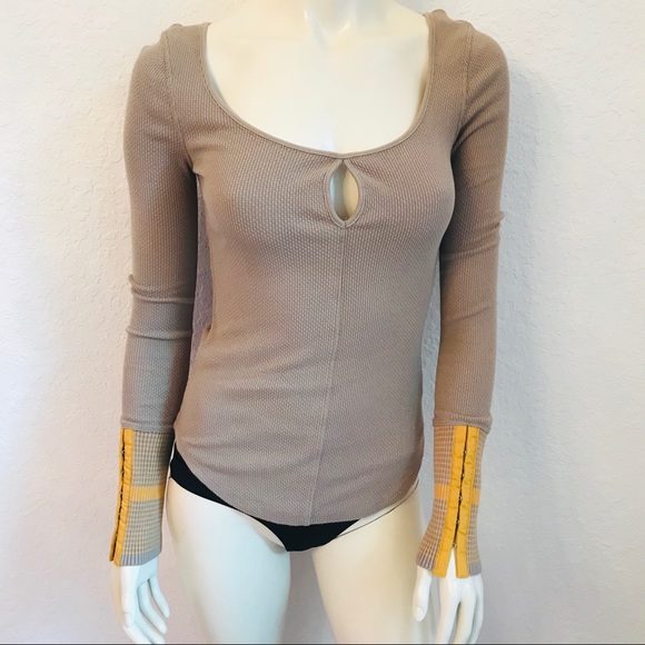 Free People NWT Mod Stripe Cuff Thermal Top - Picture 7 of 16